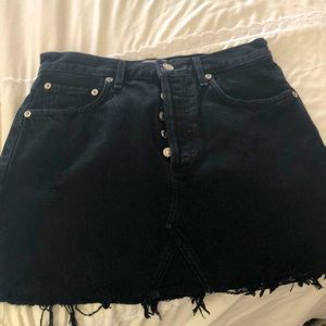 Agolde black denim mini skirt size 26